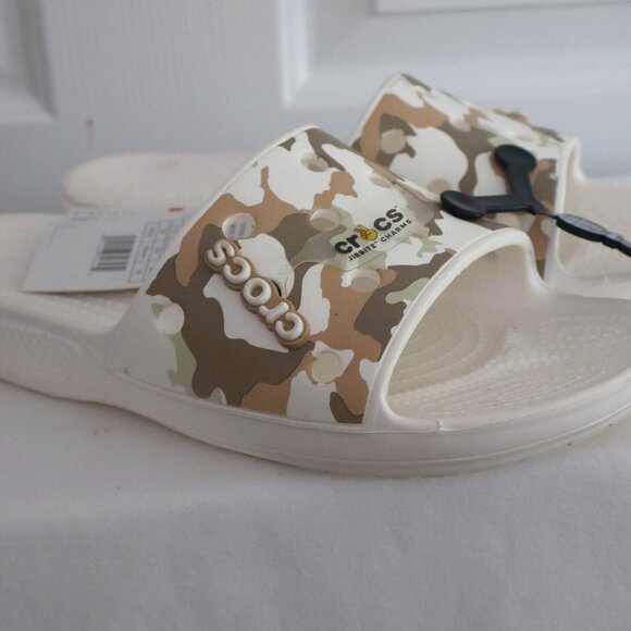 CROCS CLASSIC PRINTED CAMO SLIDE NWT SIZE M8 W10 - Picture 1 of 5